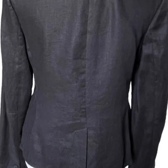 Black 100% Linen Blazer Jacket From BCBG of Paris - Picture 6 of 9